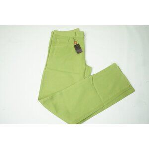 Isaia Napoli Bright Green Cashmere Blend Pocket Zip Fly Pants Sz 48 Brand New